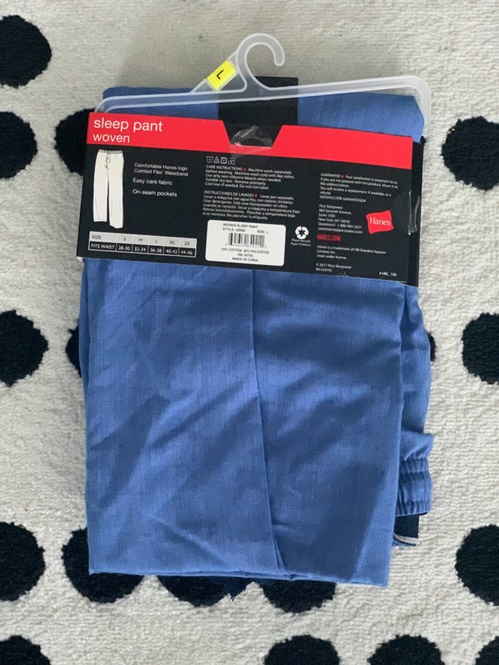 Hanes Tag Free Pajama Lounge Pants Mens Large Blue Lightweight Comfort Pockets - Picture 2 of 4